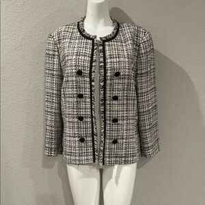 Tahari Black and White Plaid Blazer